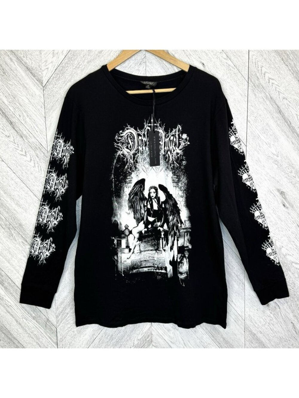 Widow by Dolls Kill Dark Angel Graphic Tee Size Medium Oversize Goth Grunge NWT